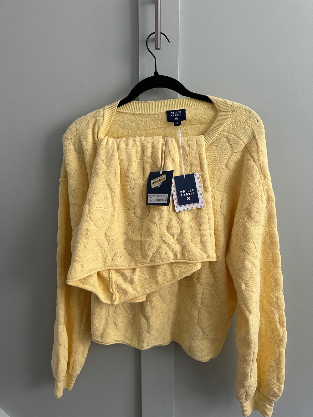 NWT Roller Rabbit x Target Yellow Terry Sweatshirt Shorts Set XXL